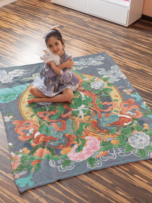 Green Tara Thangka Blanket
